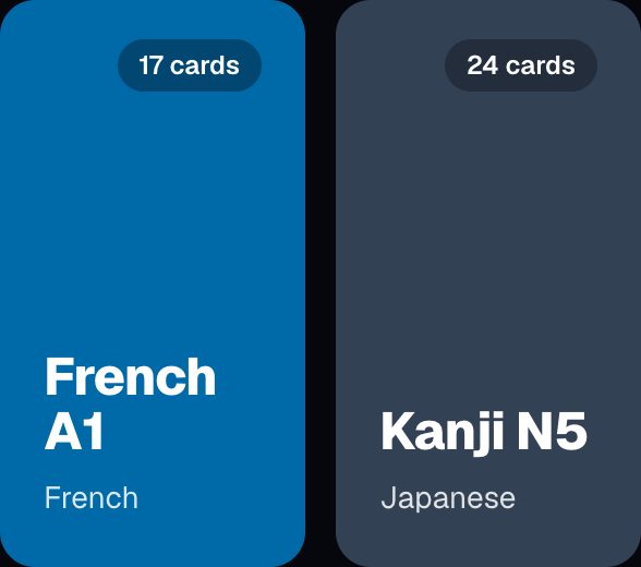 Ready-made decks page with a row of collection covers